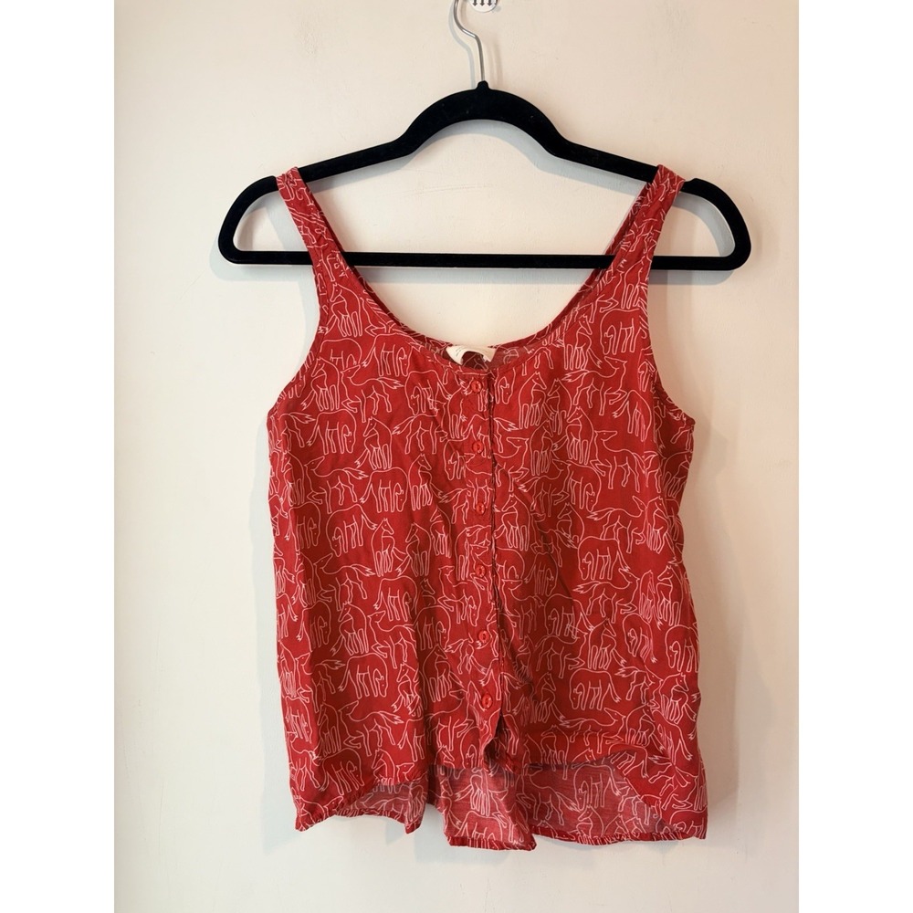 Anthropologie Pins & Needles Red Horse All Over Print Crop Tank Size Small